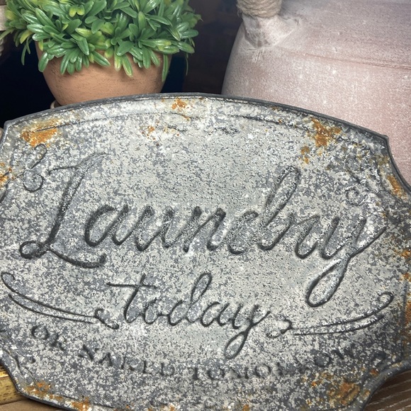 NEW! Shabby Chic Farmhouse Vintage Inspired Laundry Today Or Naked Tomorrow Sign - Picture 3 of 6
